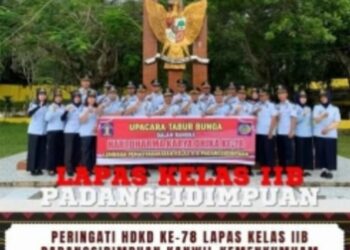 Peringati HDKD Ke-78, Lapas Padangsidimpuan Gelar Tabur Bunga Di Taman Makam Pahlawan