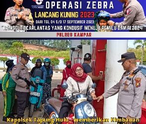 Kapolsek Tapung Hulu Berikan Himbauan Pemberlakuan Ops Zebra Lancang Kuning 2023