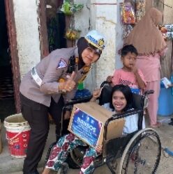 Memperingati Hari Lalu Lintas Bhayangkara ke-68 Tahun 2023,Sat lantas Polres Pelalawan Gelar Bhakti Sosial kepada masyarakat Penyandang Disabilitas