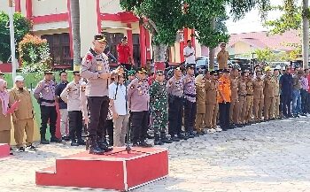 Kapolres Pelalawan Pimpin Apel Kesiapsiagaan Penanggulangan bencana Karhutla