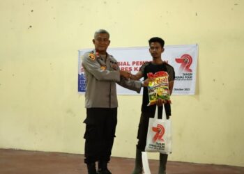 HUT Humas Polri ke 72 Polres Kampar Melaksanakan Bhakti Kesehatan dan Bansos