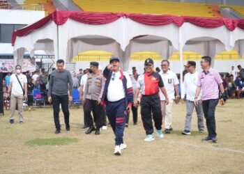 Meriahkan Hari Jadi Kuansing ke 24 Kapolres Kuansing Hadiri Pembukaan Turnamen Bola Volly 2023