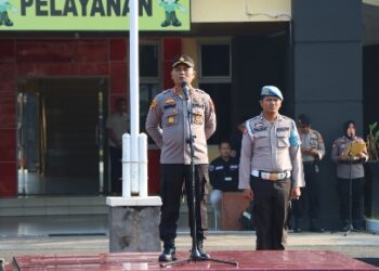 Kapolres Kuansing Pimpin Apel Kesiap Siagaan Ops Mantap Brata Lancang Kuning Pemilu 2024