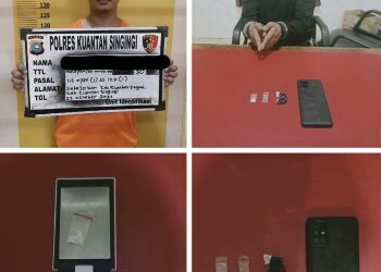 Tim Mata Elang Satres Narkoba Polres Kuansing Berhasil Tangkap Pengguna Narkoba Jenis Sabu 