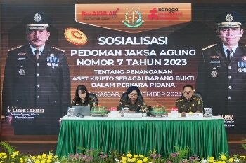 KAJATI SULSEL BESERTA JAJARAN MENGIKUTI KEGIATAN PROJEK PERUBAHAN SOSIALISASI PEDOMAN JAKSA AGUNG NOMOR 7 TAHUN 2023 TENTANG PENANGANAN ASET KRIPTO 