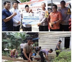 Polres Kuansing Laksanakan Bakti Sosial Bedah Rumah dan Bantuan Sumur Bor