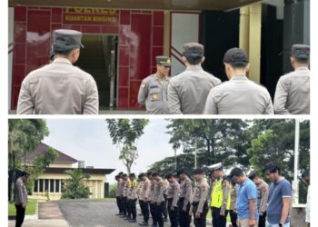 Sukseskan Pemilu Damai 2024, Polres Kuansing Laksanakan Apel Rutin Operasi Mantap Brata Lancang Kuning