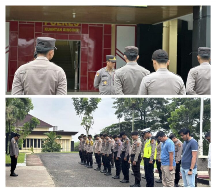 Sukseskan Pemilu Damai 2024, Polres Kuansing Laksanakan Apel Rutin Operasi Mantap Brata Lancang Kuning