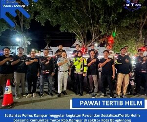 Satlantas Polres Kampar Gelar NSR Dengan Tema Budaya Tertib Berlalu Lintas Agar Tercipta Pemilu Yang Damai