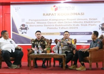 Jadi Narasumber Pada Rakor Bawaslu, Kapolres Siak Sampaikan Hal Ini Kepada Sentra Gakkumdu dan Panwascam