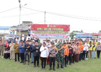 Kapolres Pelalawan Pimpin Apel Gelar Pasukan Operasi Keselamatan Lancang Kuning Tahun 2024