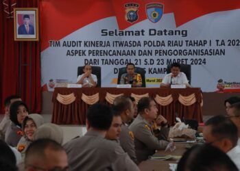 Itwasda Polda Riau Melaksanakan Audit Kerja Tahap Satu Anggaran 2024 di Polres Kampar