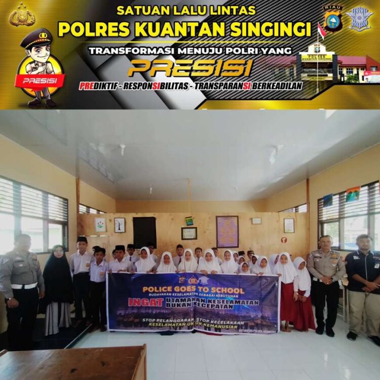 Sat Lantas Polres Kuansing Bersama Indonesia Driving Center (ISDC) Menggelar Program Police Go To School