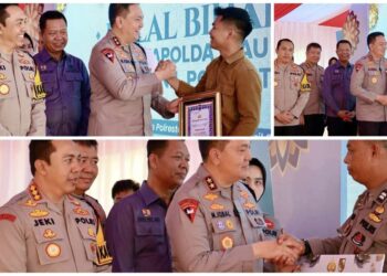 Kegiatan Halal Bihalal di Polresta Pekanbaru yang dipimpin Kapolda Riau,2 Personil Dapat Tiket Umroh dari Kapolda