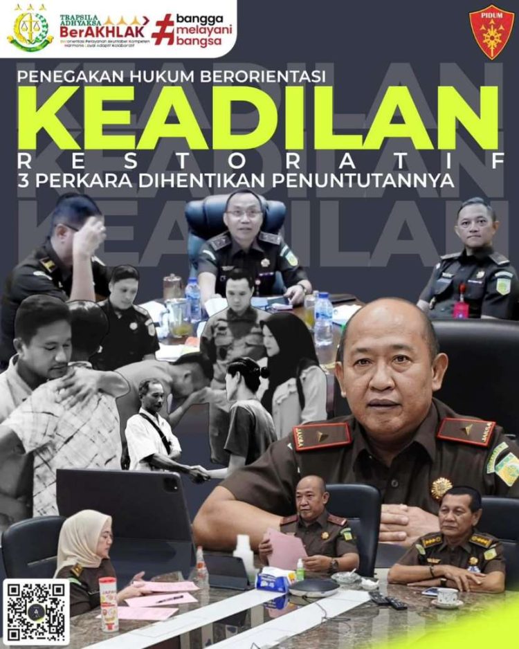 PENGAJUAN 3 PERKARA UNTUK DILAKUKAN PENGHENTIAN PENUNTUTAN BERDASARKAN KEADILAN RESTORATIF JUSTICE DISETUJUI OLEH JAMPIDUM KEJAKSAAN AGUNG RI