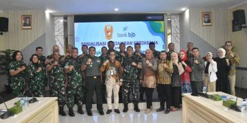KOREM 031/WIRA BIMA GELAR SOSIALISASI BANK BJB SECARA VIDCON DAN TATAP MUKA