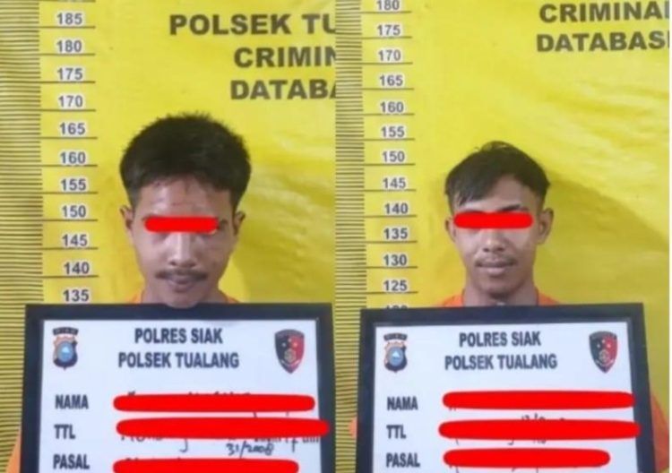 Polsek Tualang Tangkap 2 Pelaku Pembobol Rumah Kosong