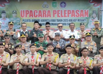 Kapolres Dan Bupati Meranti Hadiri Pelepasan Peserta Jambore Karhutla 2025