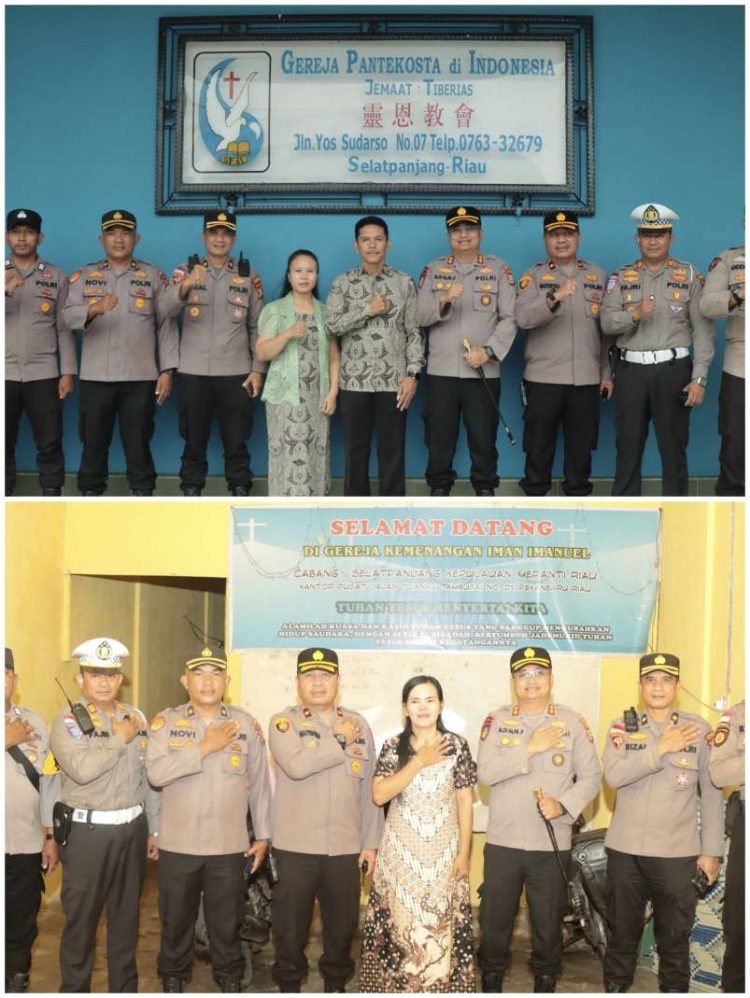 Kapolres Meranti Cek Pengamanan Ibadah di Sejumlah Gereja