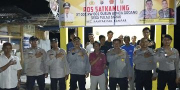 Kapolsek Kampar Beserta Personil Kunjungi Pos Kamling di Wilkum Kecamatan Kampar