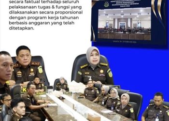 Kejati Riau Ikuti Kegiatan Vicon Pelaksanaan Monev  Wilayah Kerja Inspektorat
