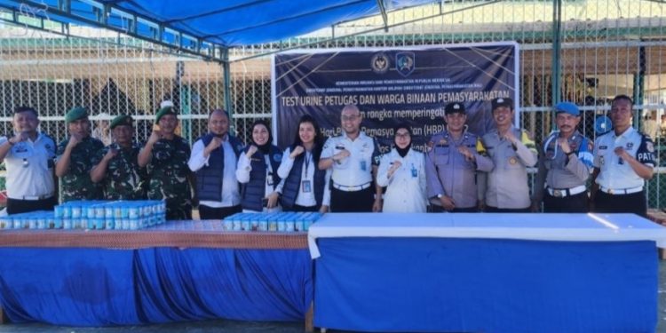 Lapas Kelas IIA Pekanbaru Gelar Tes Urine Massal Bersama TNI Polri dan BNN