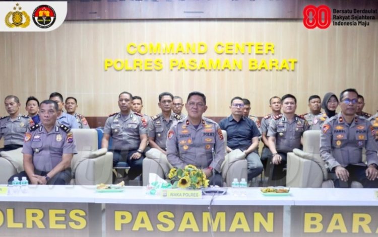 Wakapolres Pasaman Barat Beserta PJU Ikut Zoom Meeting Bersama Itwasda Polda Sumbar