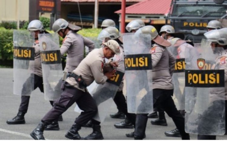 Personil Polres Pasaman Barat  Dilibatkan 120 Orang Dalam Gelar Latihan Dalmas