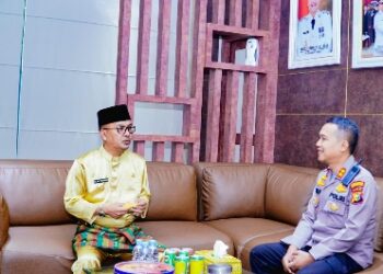 Baru Menjabat, Kapolres Kampar Silaturahmi dengan Bupati Kampar