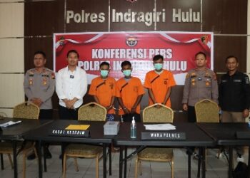 Ungkap Kasus Curanmor, Polres Inhu Gelar Konferensi Pers, 3 Tersangka Diamankan
