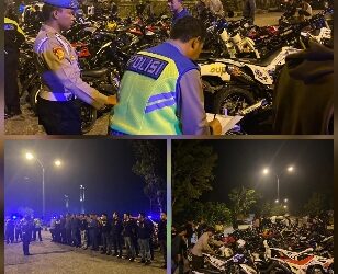 Puluhan Unit Sepeda Motor Menggunakan Knalpot Brong Terjaring Patroli Gabungan Antisipasi aksi Balap Liar