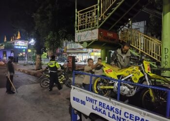 Rutin Laksanakan Razia Balap Liar, Polsek Bukit Raya Kembali Amankan 21 Unit Kendaraan Berknalpot Brong