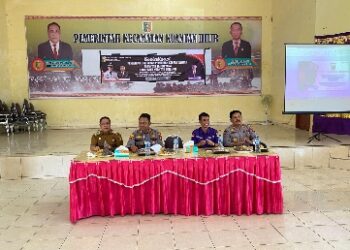 Kapolres Kuansing Hadiri Sosialisasi Pemilu Dan Pilkada Serentak 2024 Kabupaten Kuansing di Aula Kantor Camat Kuantan Hilir