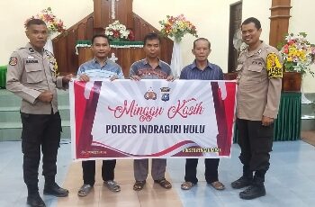 Minggu Kasih Polres Inhu di Gereja HKBP Rengat Lancar dan Aman