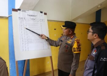 Kapolres Pelalawan Cek Gedung KPU Pelalawan,Dipastikan Pemilu Aman dan Baik