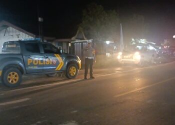 Antisipasi Laka Lantas dan Aksi Kriminal, Personil Unit Lantas Polsek Minas Rutin Lakukan Patroli Blue Light