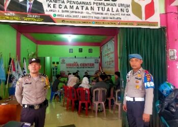 Personil Polsek Tualang Polres Siak Patroli Ke PPK Dan Bawaslu Tualang Tingkatkan Intensitas Patroli