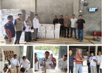 Pengamanan Serah Terima Segel Plastik di Gudang KPU Kuansing Oleh Polres Kuansing 