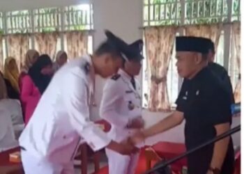 Pemberhentian dan Sekaligus Pengangkatan Dua Pejabat Kepala Desa Yakni Pj Desa Perintis Makmur dan Pj Desa Tegal Asri 