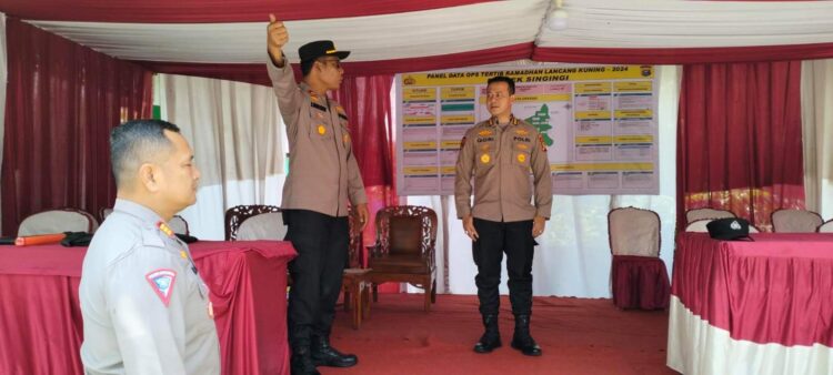 Peninjauan Dan Pengecekan Pos PAM Polsek Singingi Oleh Tim Supervisi Ops Tertib Ramadhan Lancang Kuning Tahun 2024 Polres Kuansing