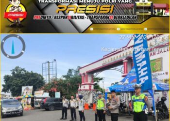 Sat Lantas Polres Kuansing Gelar Patroli Sore dan Pengaturan Lalin di Pasar Ramadhan