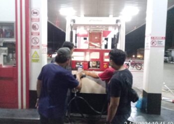 Sat Reskrim Polres Kuansing Melakukan Pengecekan Penyaluran BBM Tidak Tepat Sasaran di SPBU Kebun Nenas