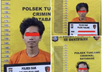 Rumah Ditinggal Mudik 3 Pelaku Bongkar Rumah di Amankan Tim Opsnal Polsek Tualang