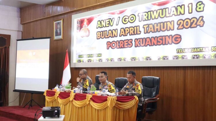 Kapolres Kuansing Pimpin ANEV dan GO Triwulan 1dan Bulan April 2024