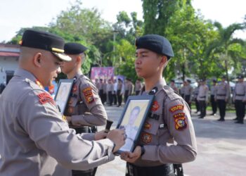 Satu Perwira Polres Inhu Naik Pangkat Pengabdian, Dua Bintara Dipecat