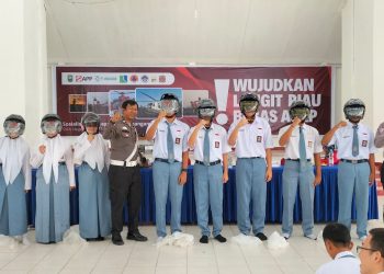 Polres Siak Sosialisasikan Keselamatan Berlalulintas Serta Ajak Pelajar Sebagai Pemilih Pemula Ciptakan Pilkada di Kabupaten Siak Aman Sejuk dan Damai
