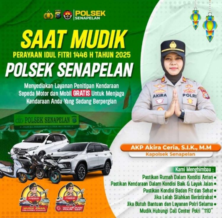 Polsek Senapelan Buka Layanan Penitipan Kendaraan Gratis Bagi Pemudik,Ini Pesan Kapolsek
