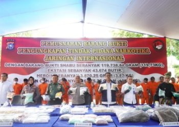 Polda Riau Gelar Pemusnahan Barang Bukti Narkoba