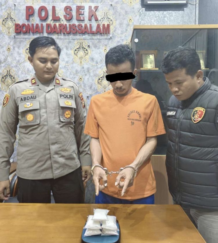 Polsek Bonai Darussalam Berhasil Tangkap Bandar Narkoba di Kasang Salak