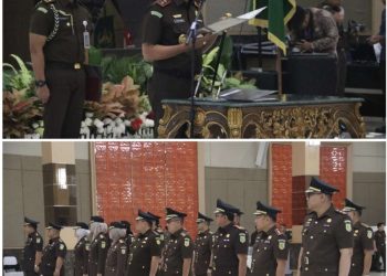 Kajati Riau Lantik Wakajati Asisten Koordinator dan Kajari ini pesanya